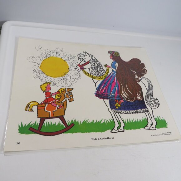 Vintage 1960s Mid Century Art Nursery Rhymes pictures (12) LAMINATED 14” tall - Picture 15 of 17